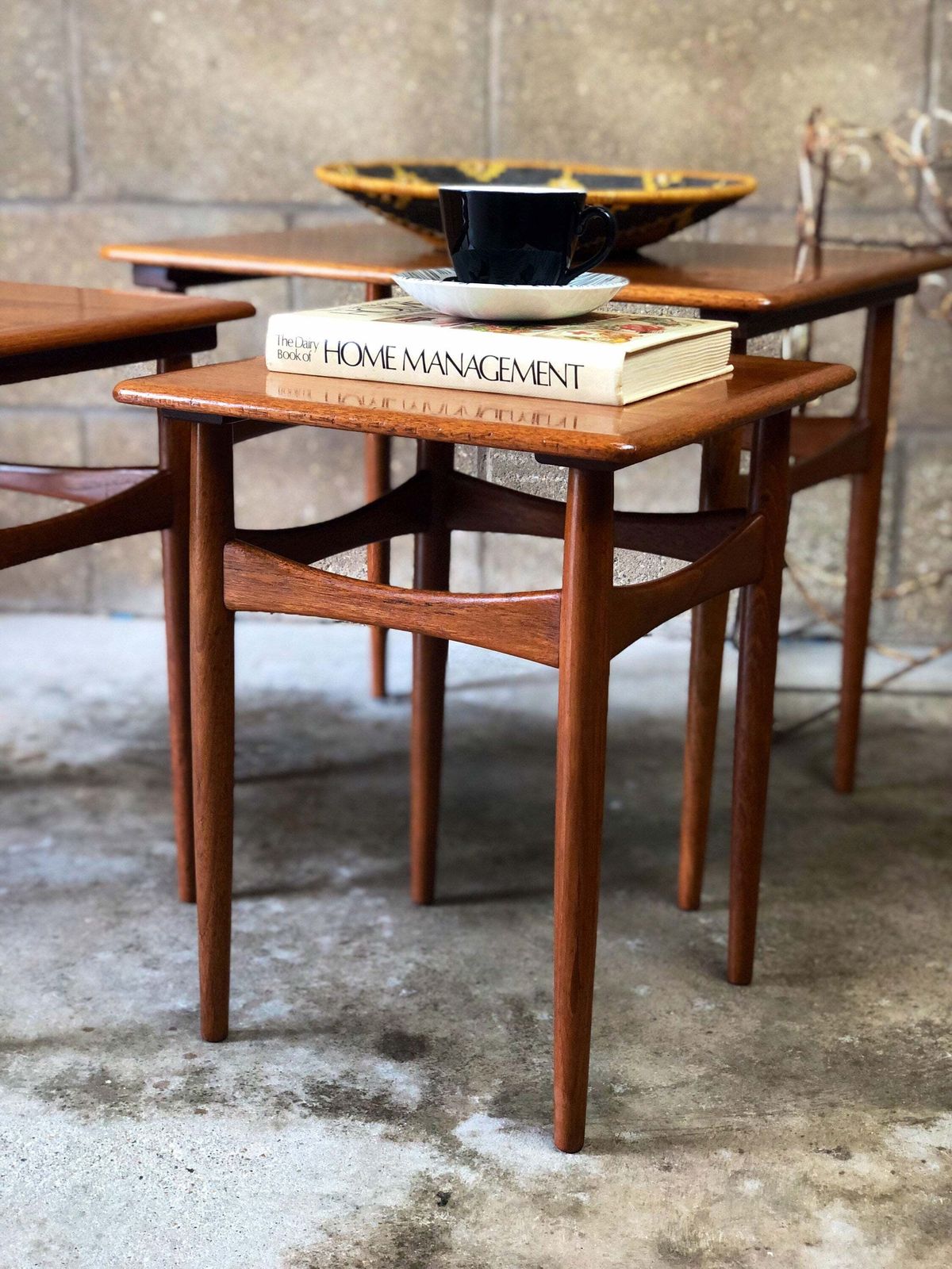 Furniture Poul Hundevad Danish Teak Nest Of Three Tables – Fabian, 1960s photo
