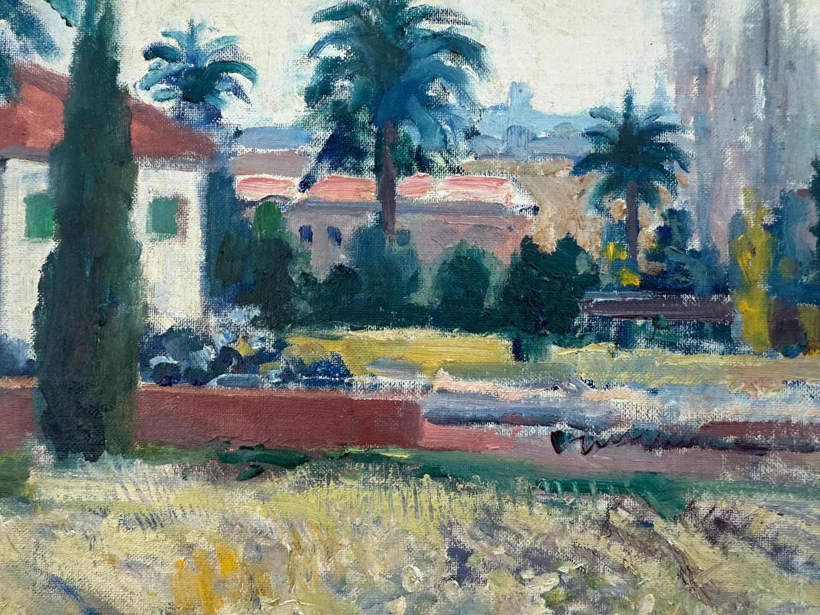 Rafael Duran Benet Landscape With Palm Trees Spain Oil Painting C.1980 photo buy