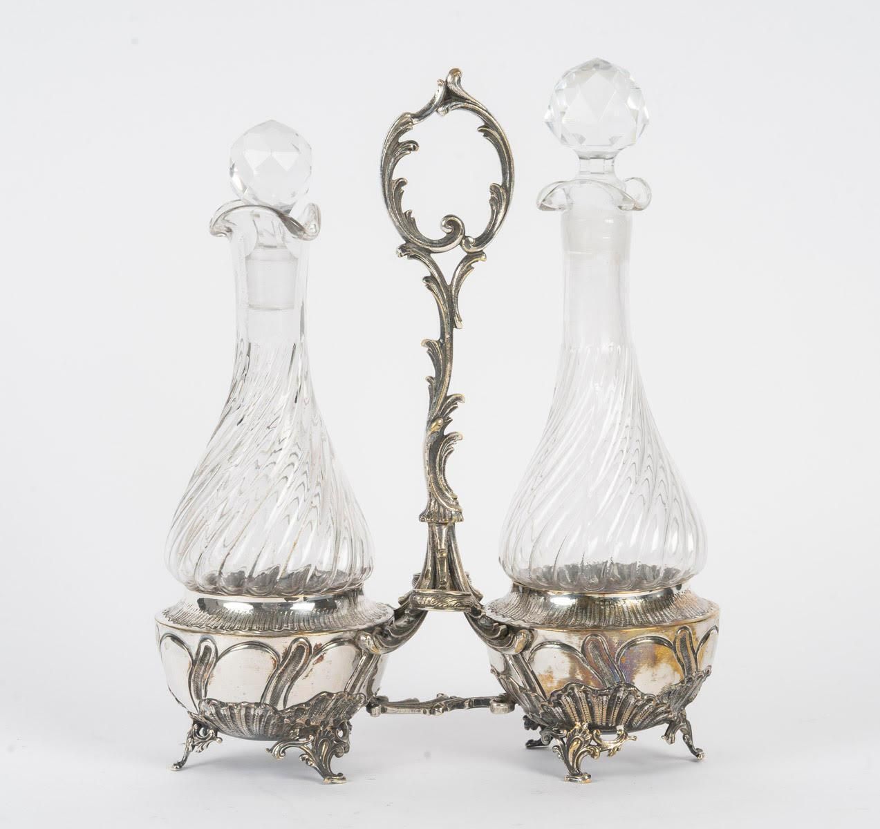 Louis XV Style Silver Plated Oil And Vinegar. photo furniture