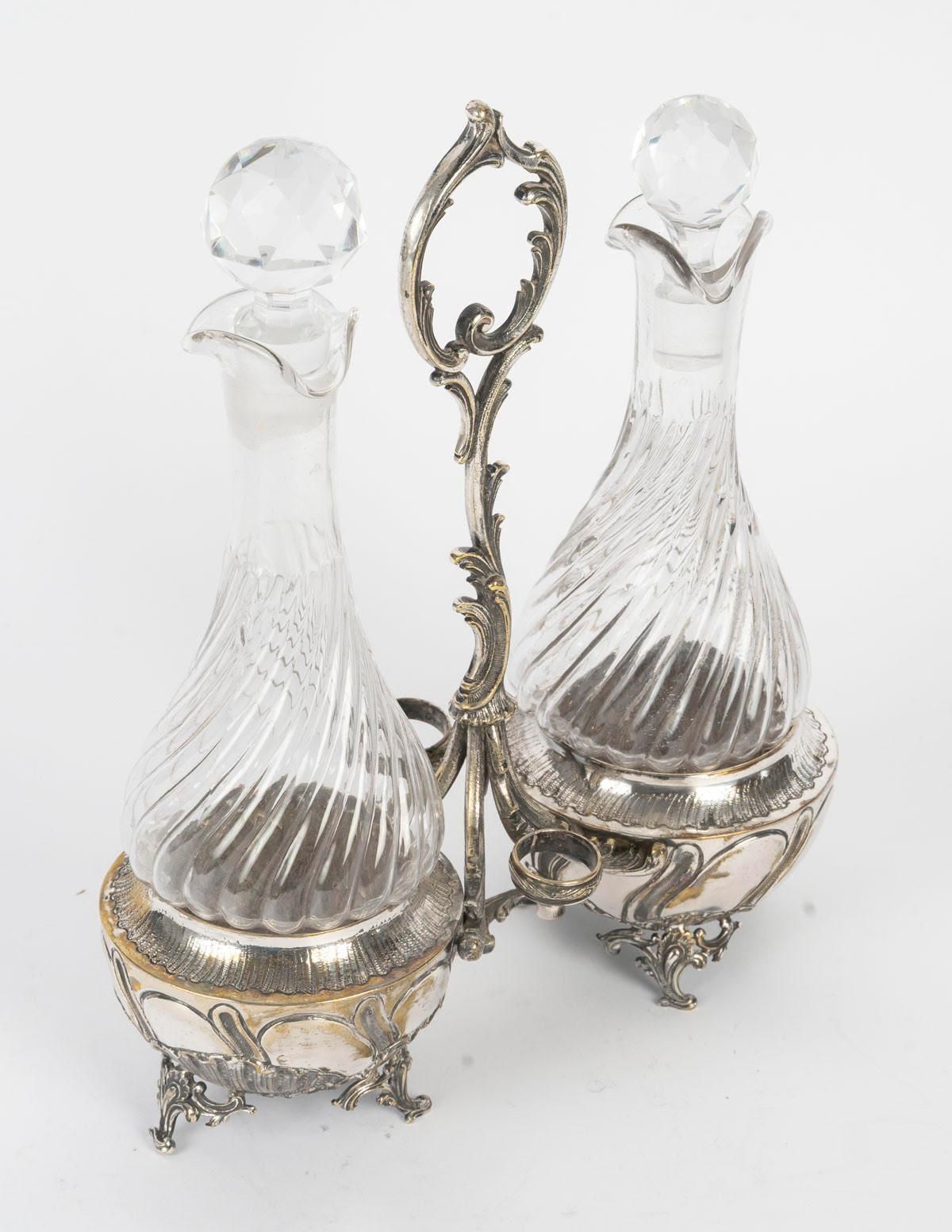 Louis XV Style Silver Plated Oil And Vinegar. photo for sale