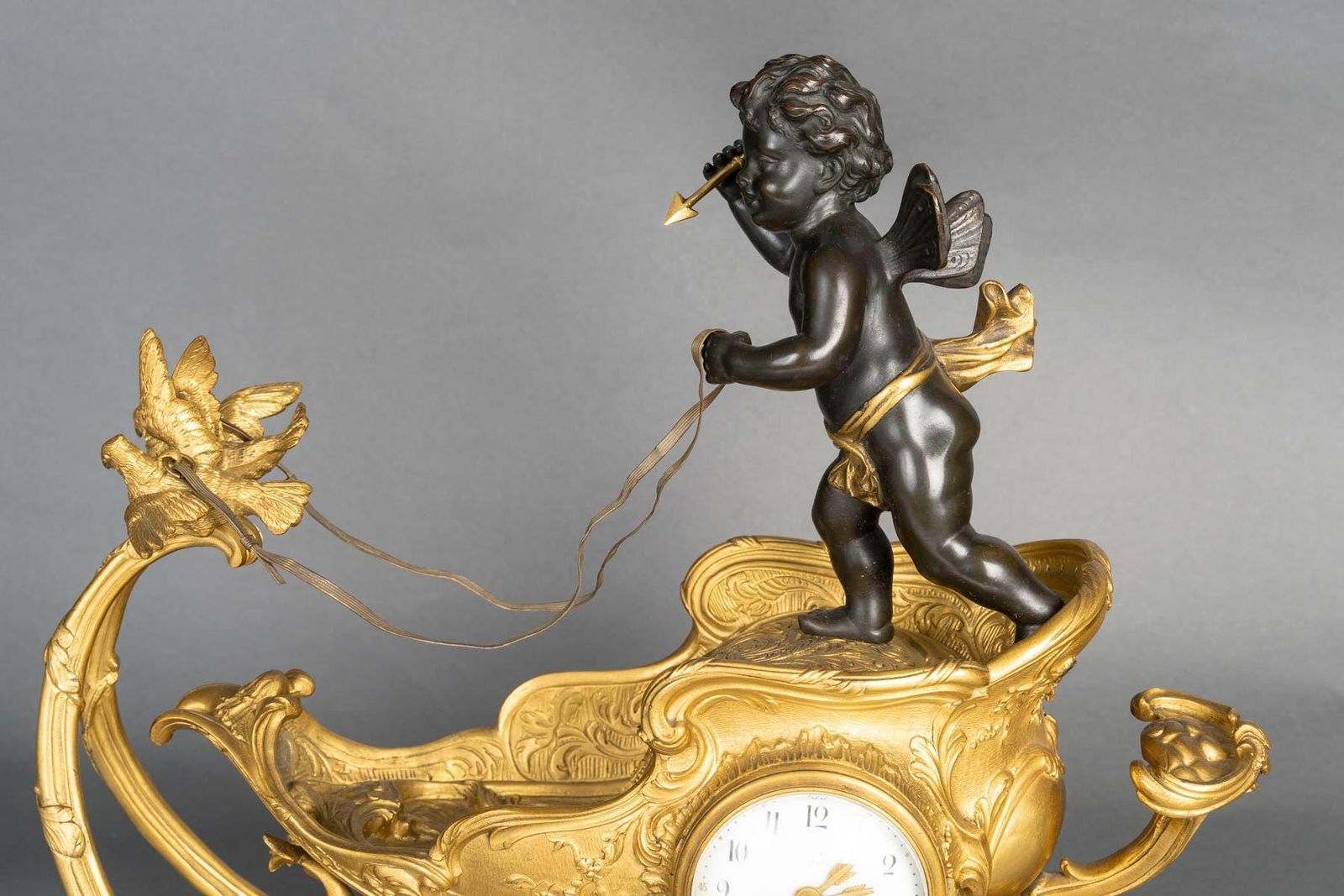 Gilt Bronze Clock, Napoleon III Period, 19th Century. photo buy