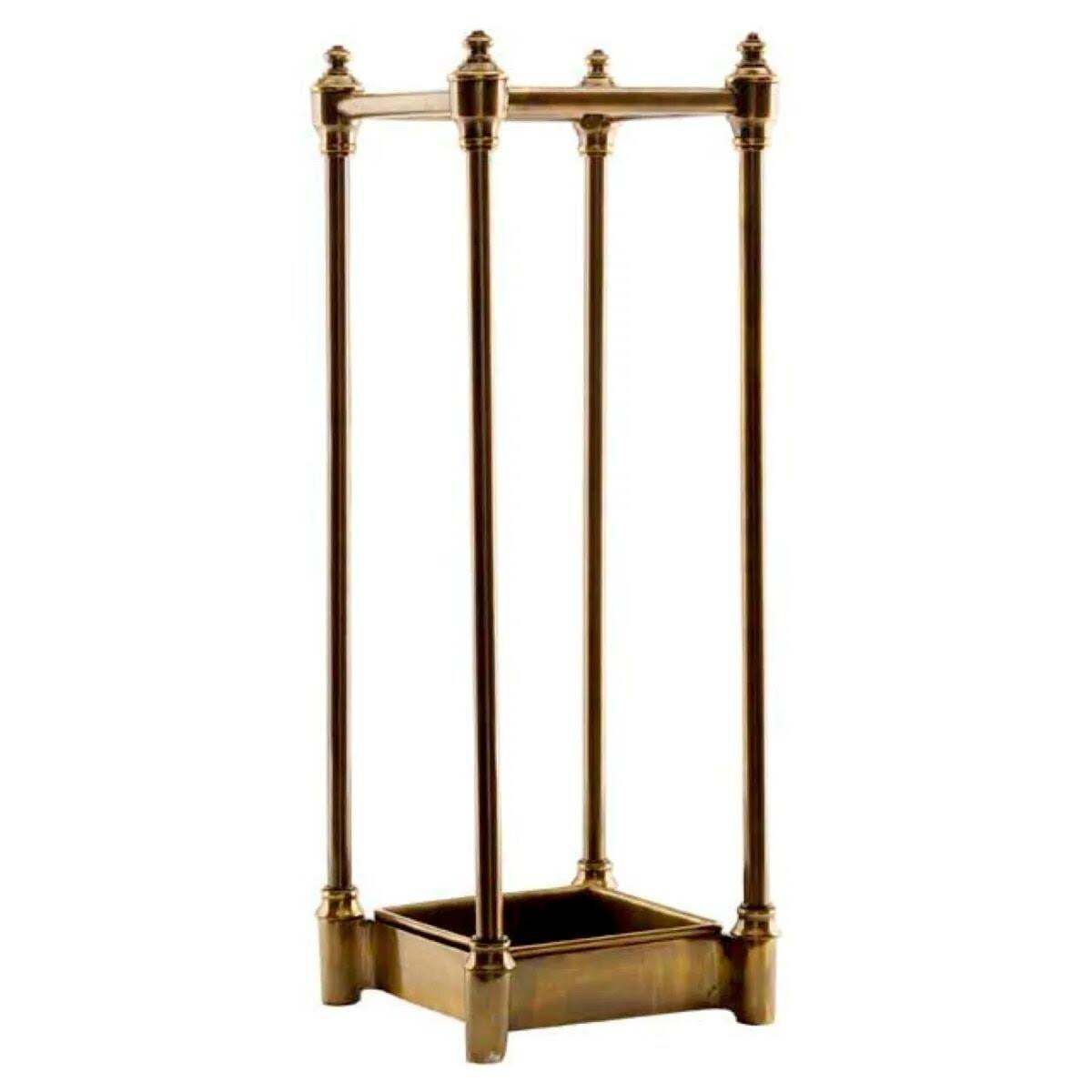Pair Of Umbrella Stands, Antique Brass Finish, Drip Tray Included. photo furniture