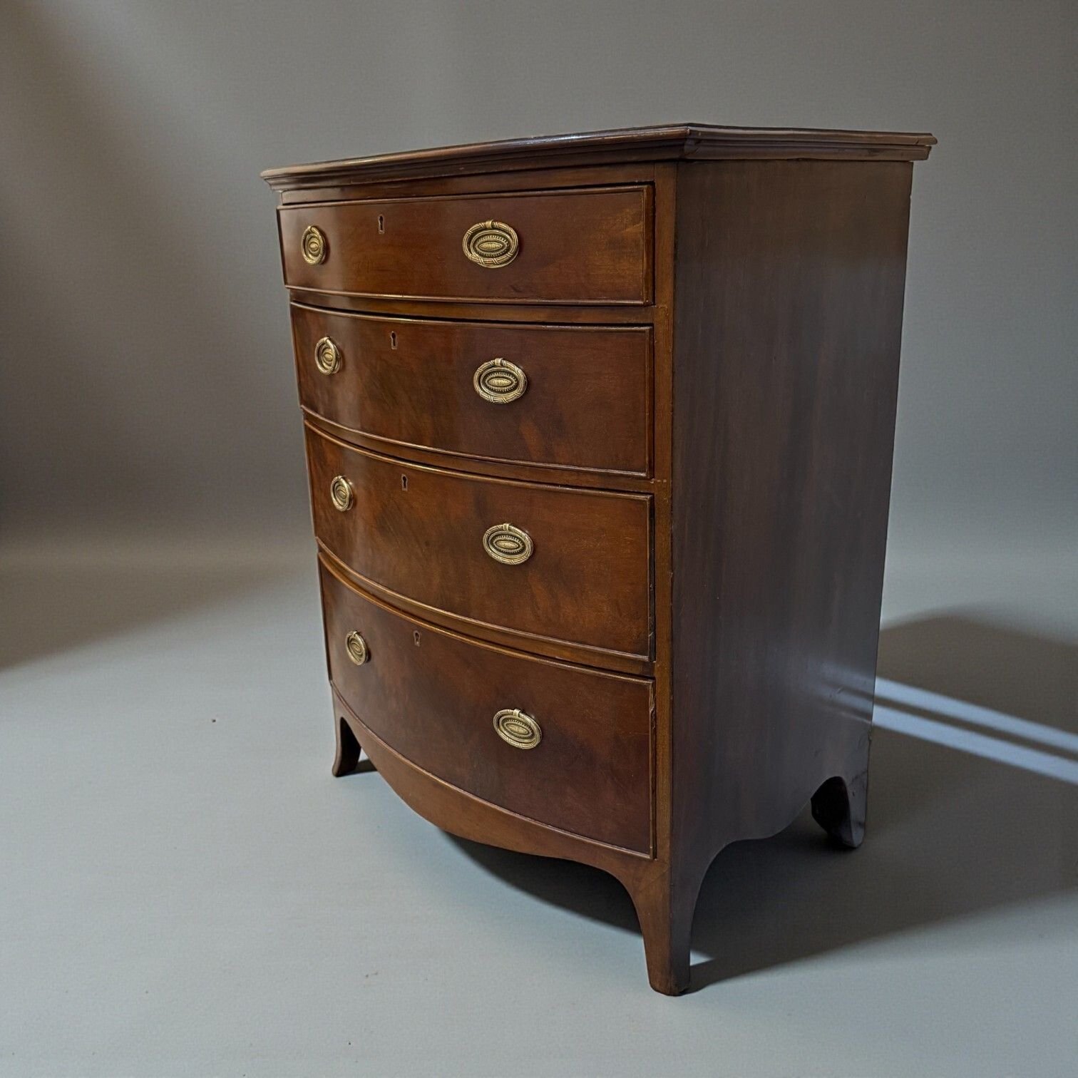 Georgian Style Bowfront Chest Of Drawers photo for sale