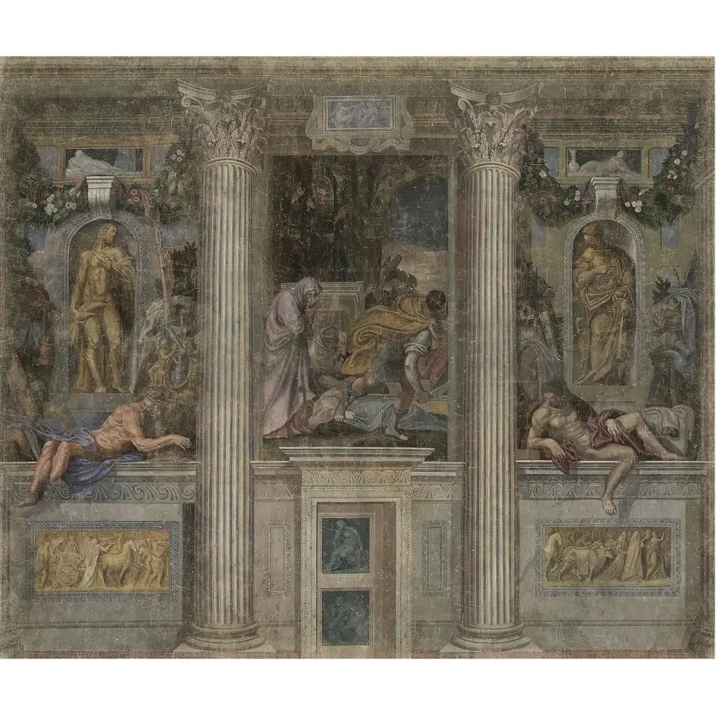 Panoramic Wall Mural On Canvas In An Antique Style, Inspired By The 19th Century photo Art
