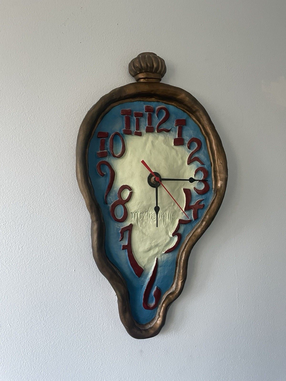Inspired By Works Of Art By Salvador Dali Melting Wall Clock Montre Molle 1990’s photo vinterior