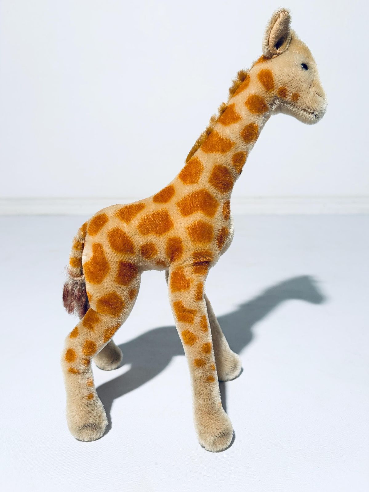 Vintage Steiff Giraffe Stuffed Toy Mohair With Button And Flag / 1960s photo furniture
