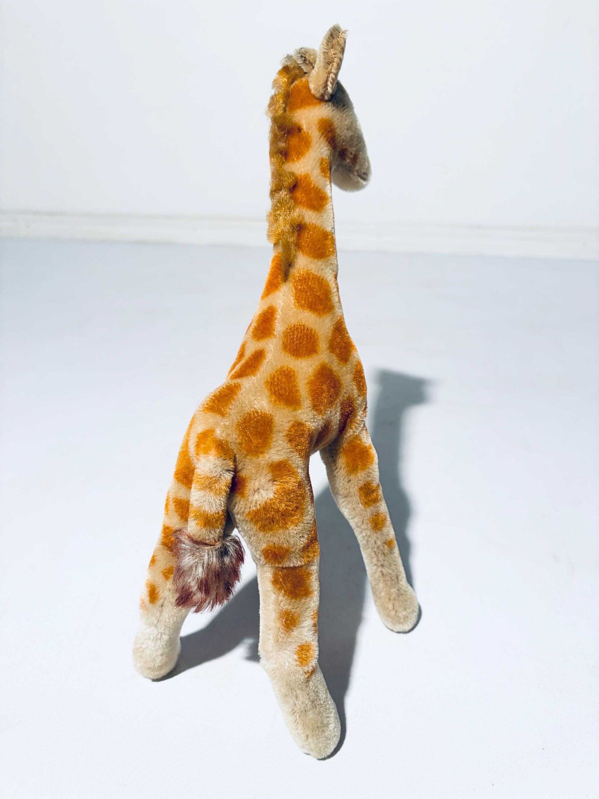 Vintage Steiff Giraffe Stuffed Toy Mohair With Button And Flag / 1960s photo vinterior