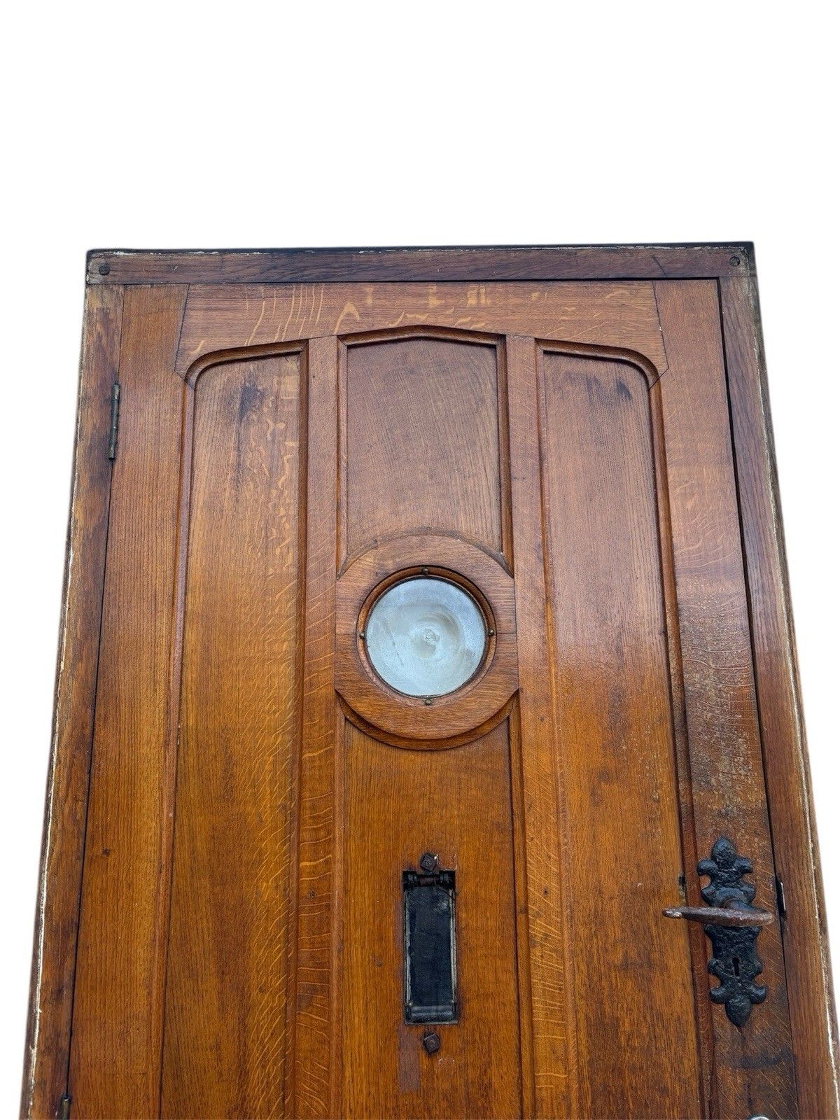 Antique Solid Oak Front Door +Frame Reclaimed Period Heavy Old Rustic Hardwood photo vintage