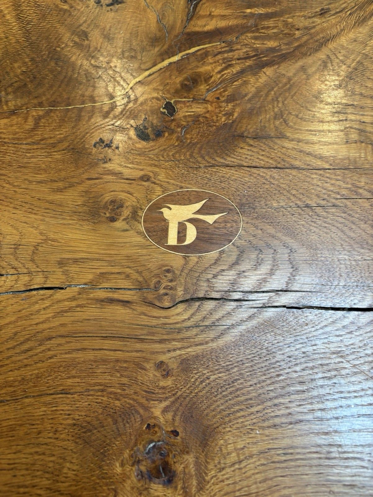 Stunning Oak Waney Edged 6 Seater Dining Table Unique Carved Inlaid 16th Century photo vintage