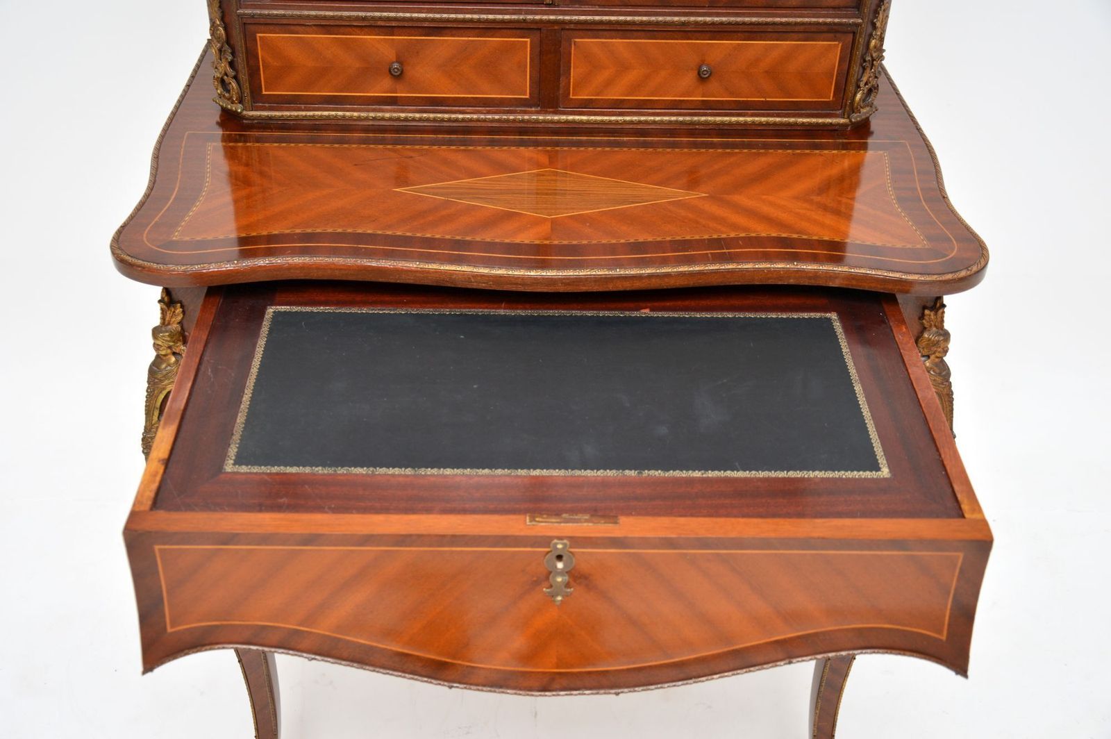 Antique French Ormolu Mounted Escritoire Desk photo vintage