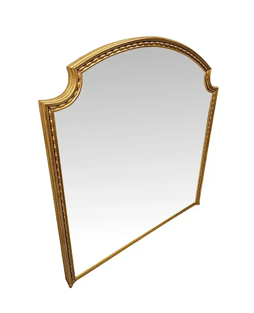 A Fabulous Elegantly Simple Large 19th Century Giltwood Overmantel Mirror photo furniture