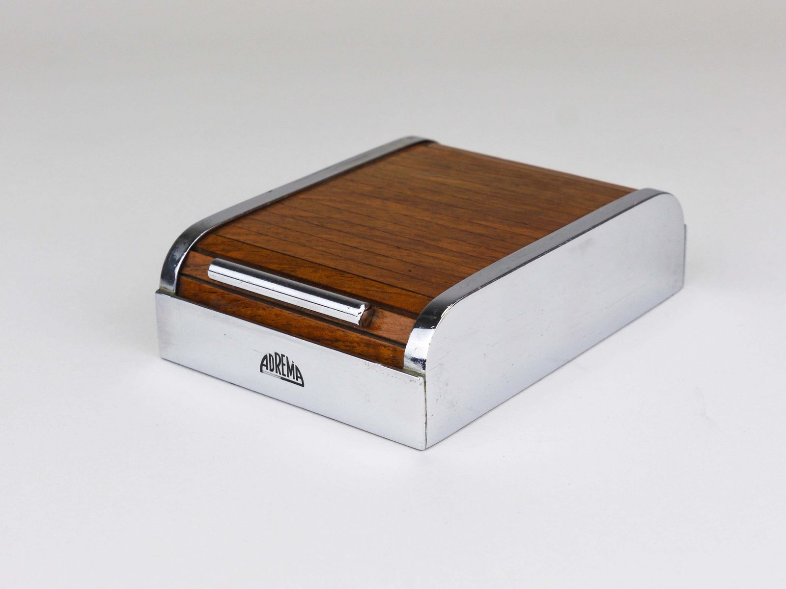 1930s Carl Aubock I Roll Top Storage Box, Cigarette Dispenser, Walnut, Vienna photo buy