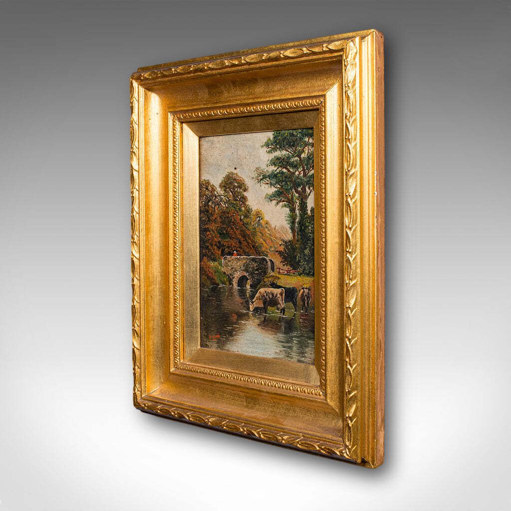 Antique River Landscape Painting, English School, Art, Oil On Canvas, Edwardian photo for sale