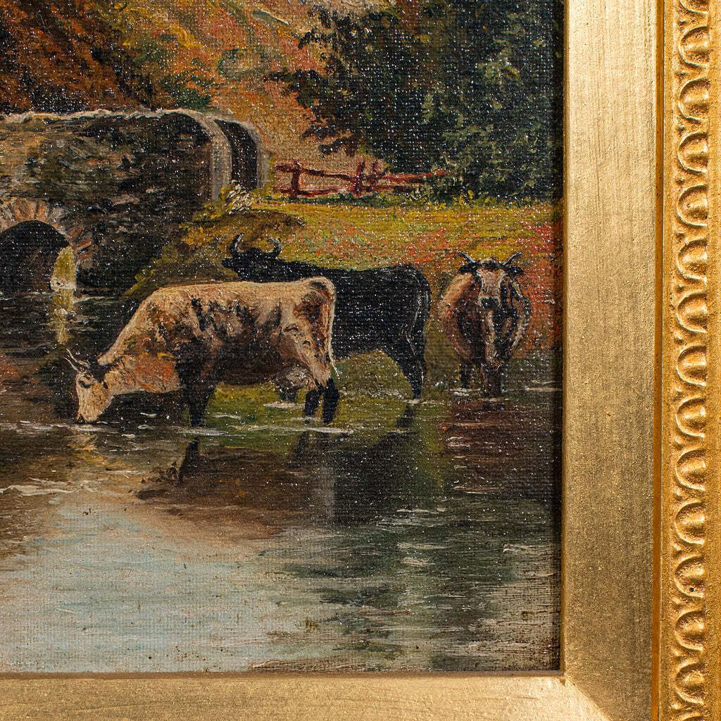 Antique River Landscape Painting, English School, Art, Oil On Canvas, Edwardian photo buy