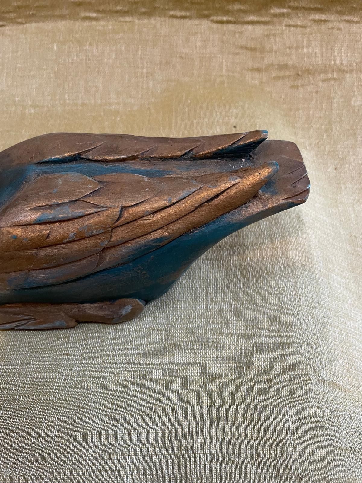 Two Belgian Wooden Decoy Ducks. Early Painted Folk Art Rustic Wood Birds. photo vinterior