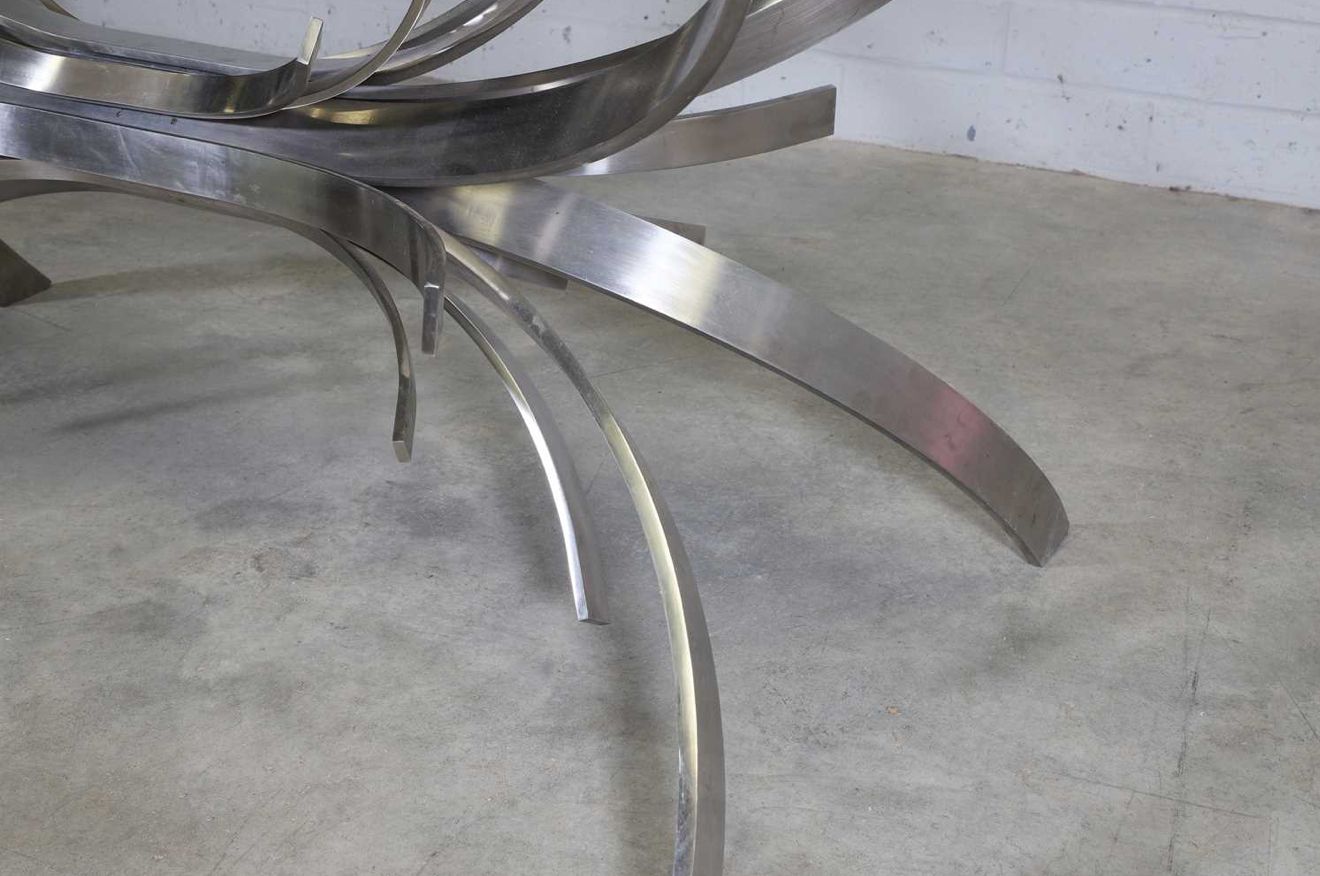 Maria Pergay Gerbe Dining Table   Rare Horizontal Variation, Stainless Steel, France C.1970 photo Furniture