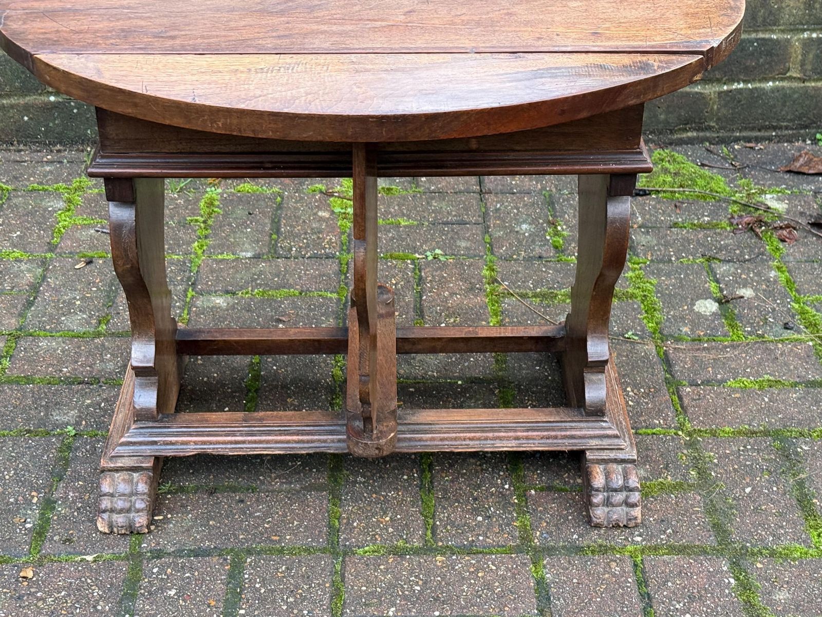 275.0 Victorian Walnut Drop Leaf Side Table With Drawer, Gothic Revival Antique Furniture photo