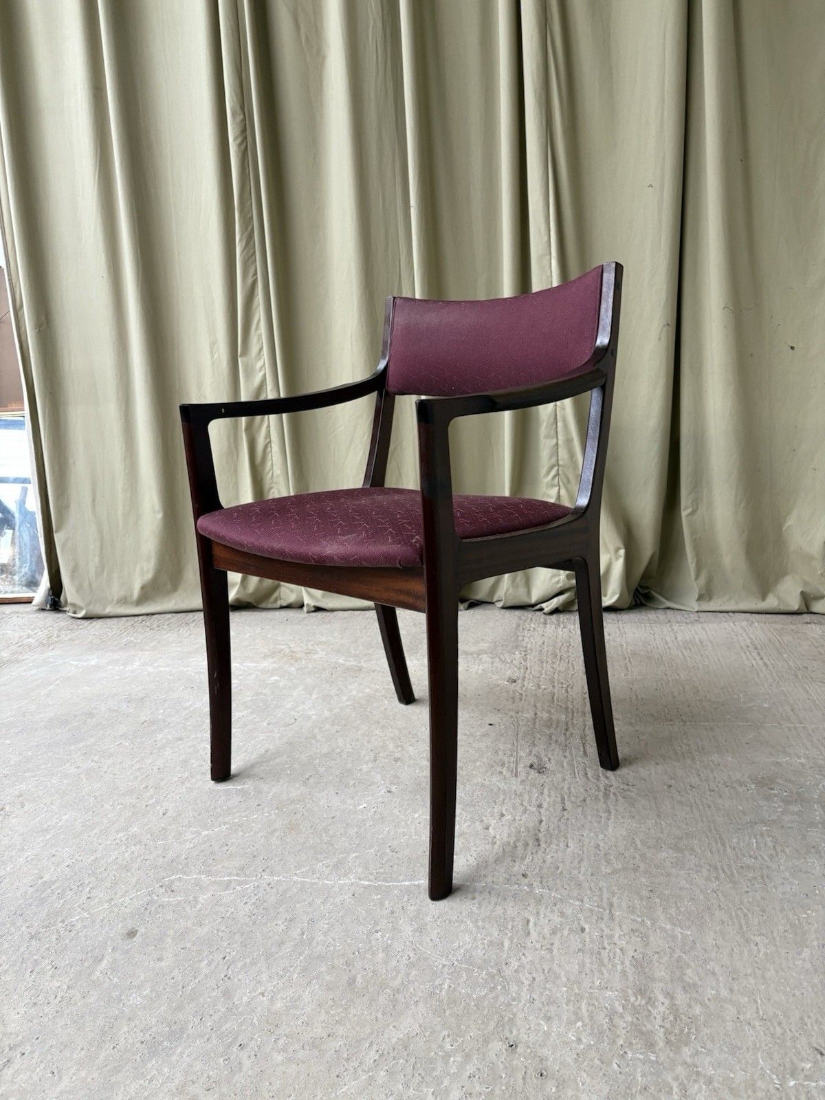Vtg Mid Century Sculptured Desk Chair Armchair Fireside Carver Danish Retro R982 photo vintage