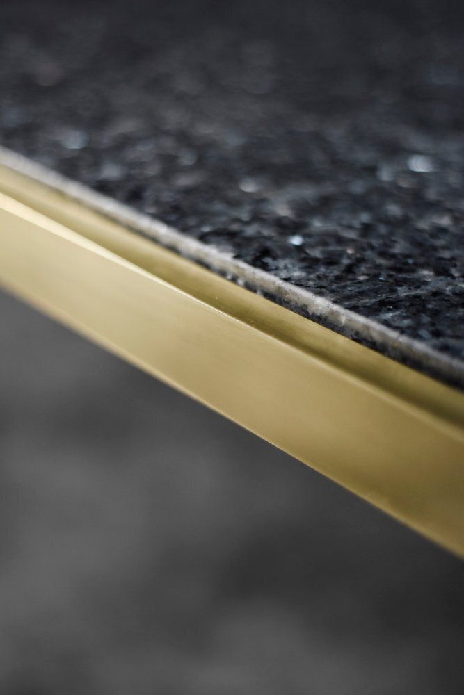 photo buy Mid Century Italian Modern Brass Coffee Table With Stone Top, 1970s