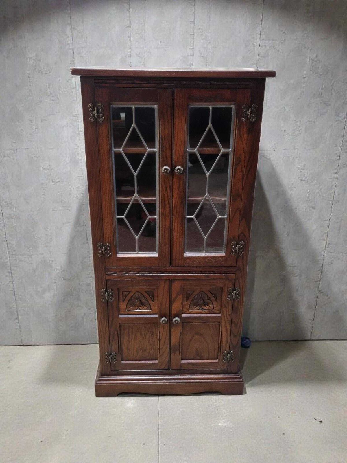 Vintage Old Charm Wood Bros Hi Fi Cabinet / C.1970 / Tudor Brown