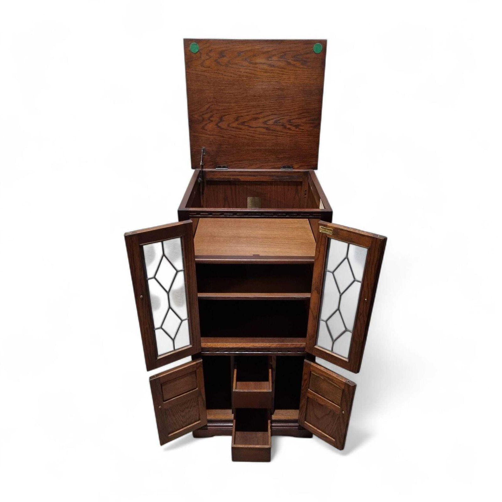 Vintage Old Charm Wood Bros Hi Fi Cabinet / C.1970 / Tudor Brown photo 330.0