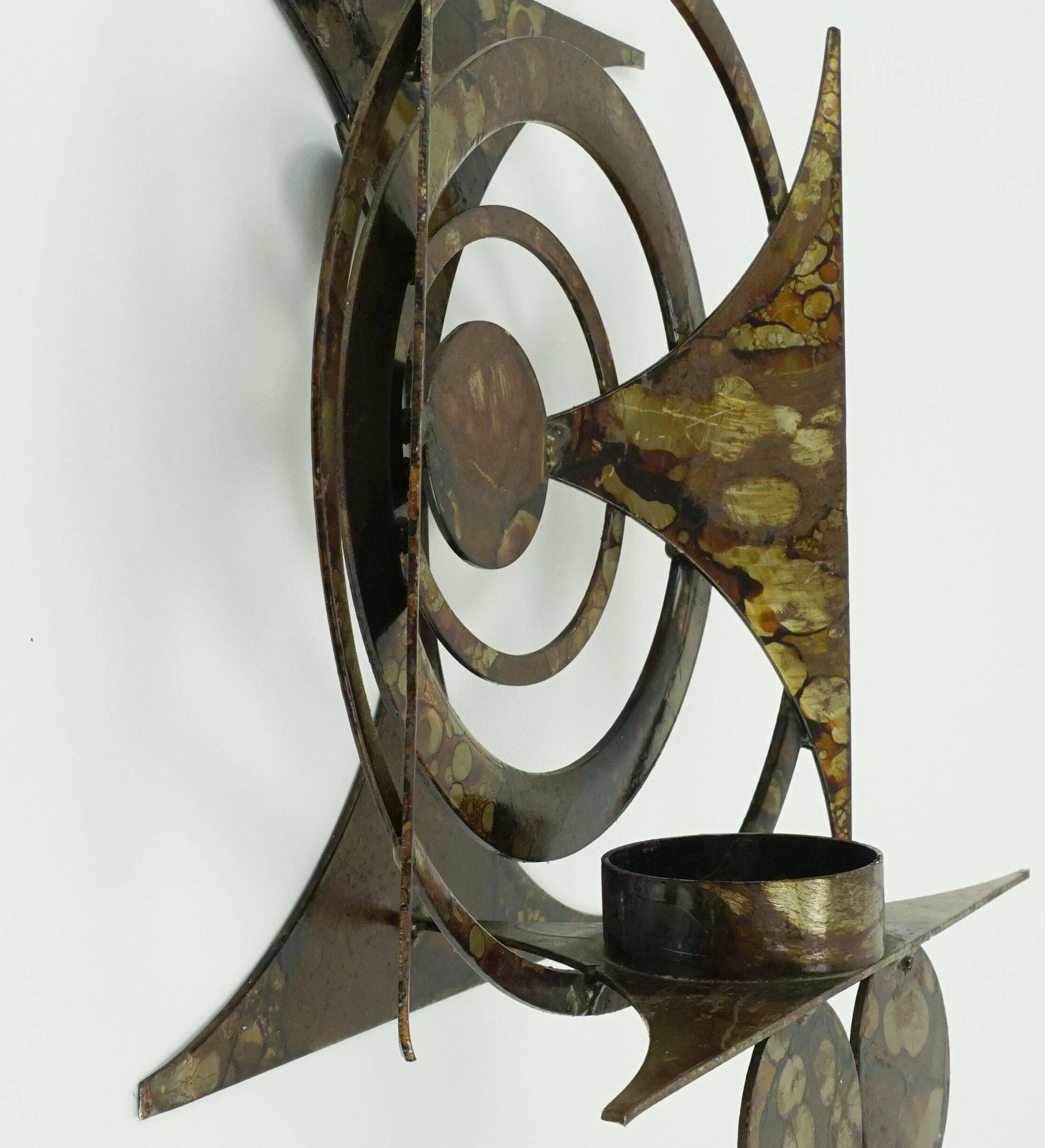 Henrik Horst Denmark Brutalist Style Iron Wall Candle Holder photo for sale