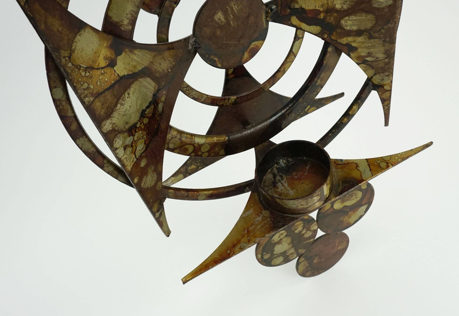 Henrik Horst Denmark Brutalist Style Iron Wall Candle Holder photo vinterior