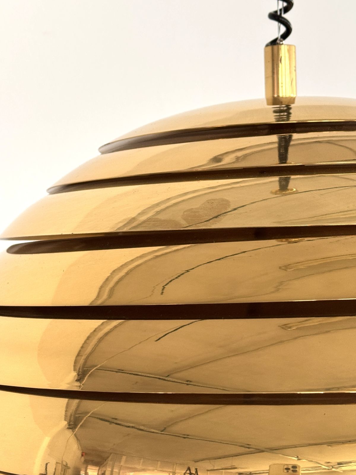 photo vintage 1960s Midcentury Modern Brass Chandelier By Vereinigte Werkstätten