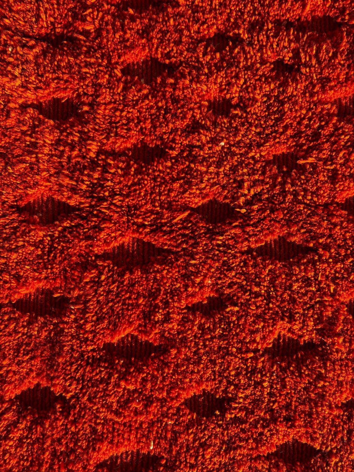 photo furniture Handmade Moroccan Mrirt Rug – Burnt Orange Wool Rug 210x300 Cm – Modern Textured Carpet – Bold Abstract Design – Large Living Room Area Rug