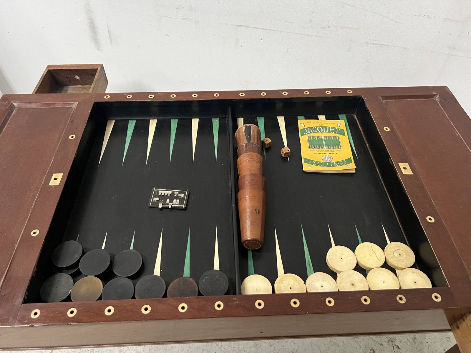 1734.0 Louis XVI Period "Tric Trac" Gaming Table In 18th Century Mahogany. photo