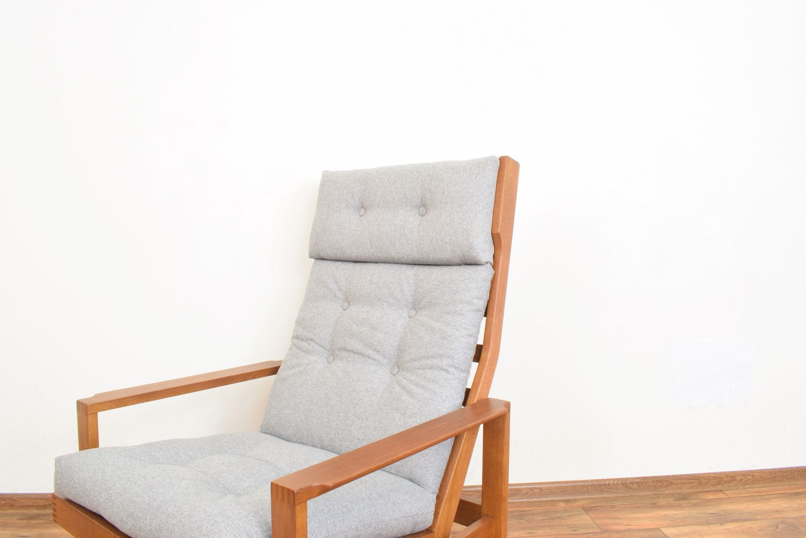 photo for sale Mid Century Danish Oak Armchair By Leif Alring For Madsen & Schubell, 1960s.
