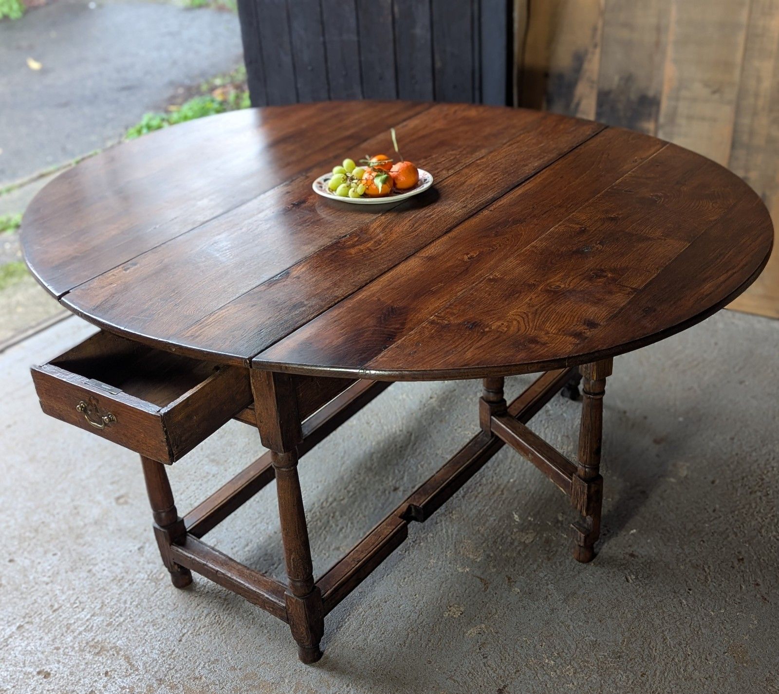 Antique Provincial Country Oak Gateleg Dining Table (Delivery Available) 18thc 6 photo 1350.0