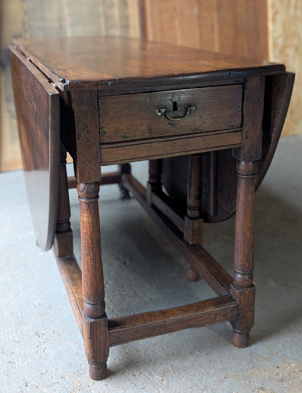 Antique Provincial Country Oak Gateleg Dining Table (Delivery Available) 18thc 6 photo vintage