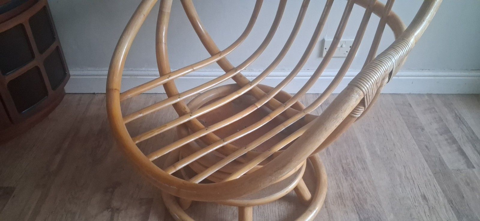 photo for sale Original 1970's Angraves "Invincible" Mid Century Bamboo Swivel Armchair