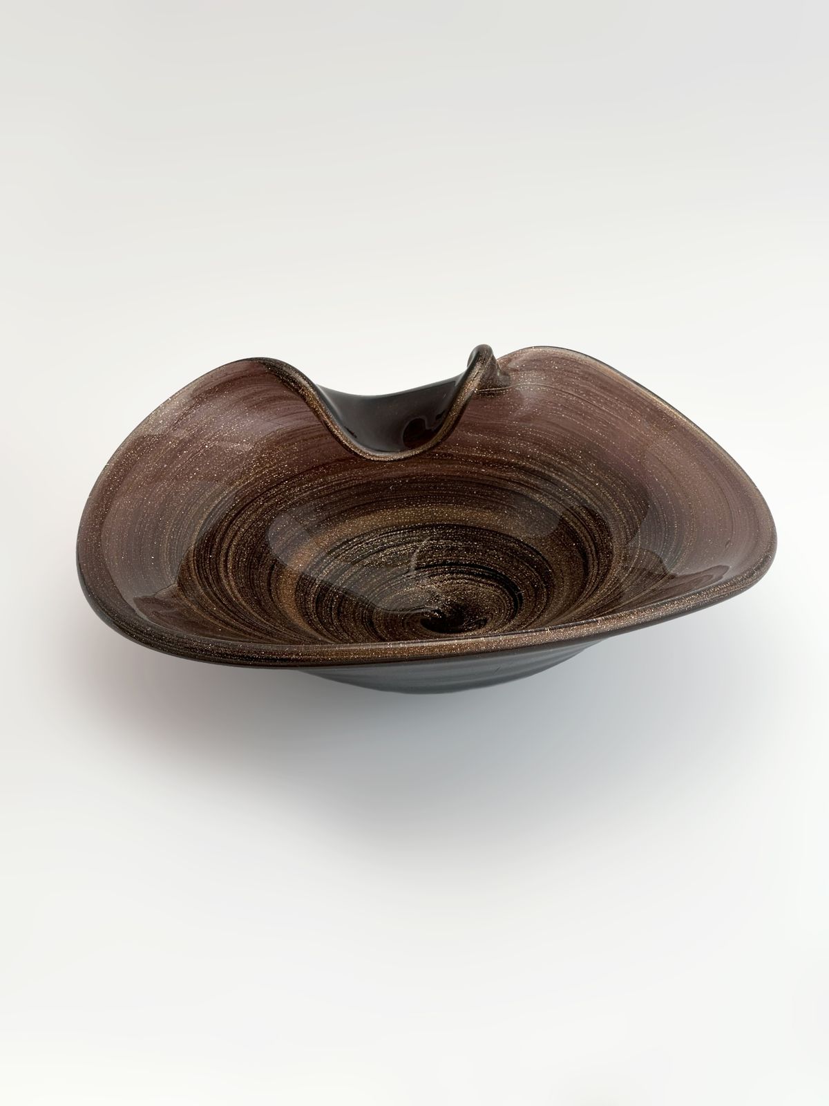 Murano Glass Centrepiece Bowl With Copper Aventurine By Alfredo Barbini, Italy, 1970s photo 530.0