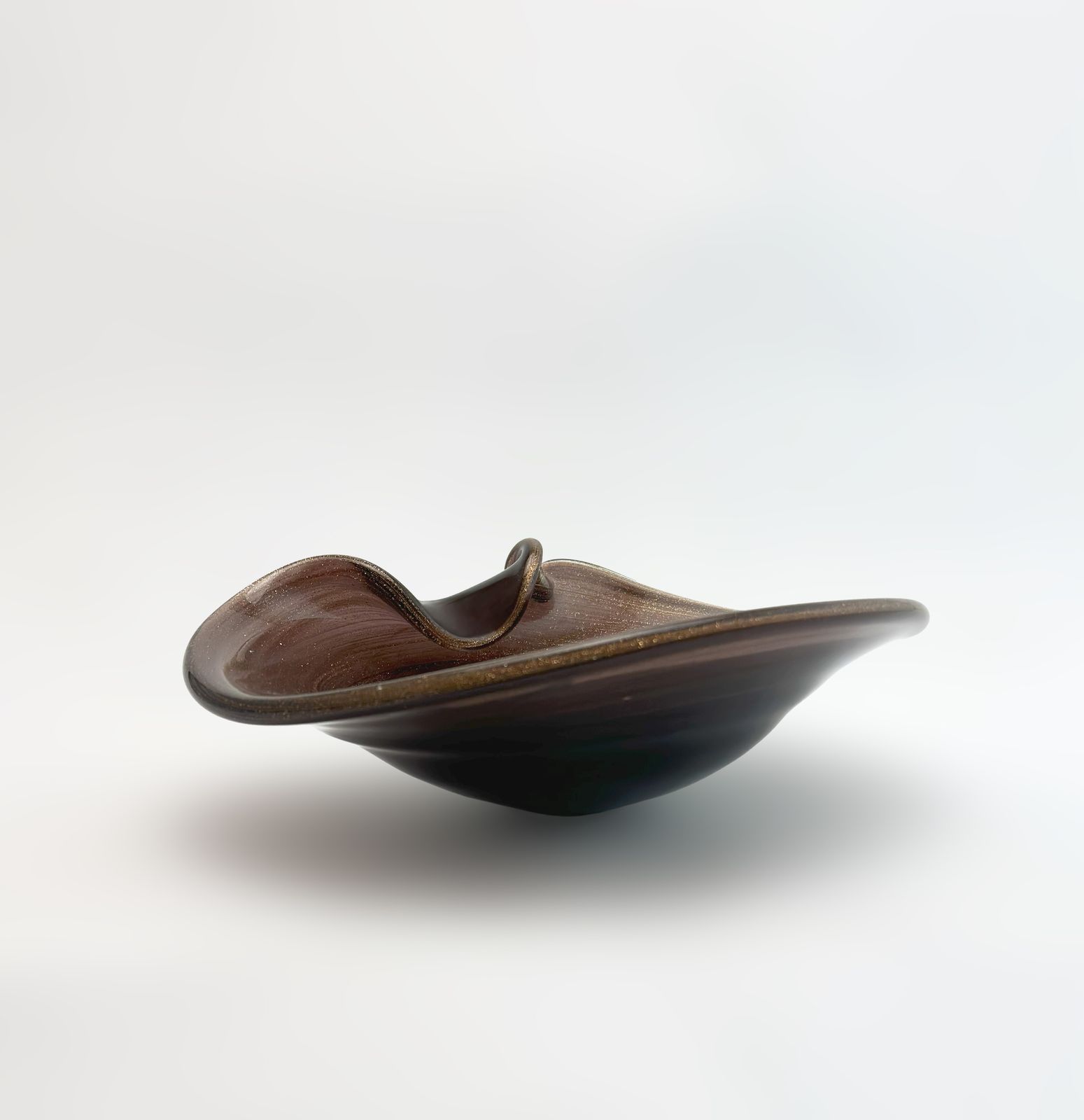 Home Decor Murano Glass Centrepiece Bowl With Copper Aventurine By Alfredo Barbini, Italy, 1970s photo