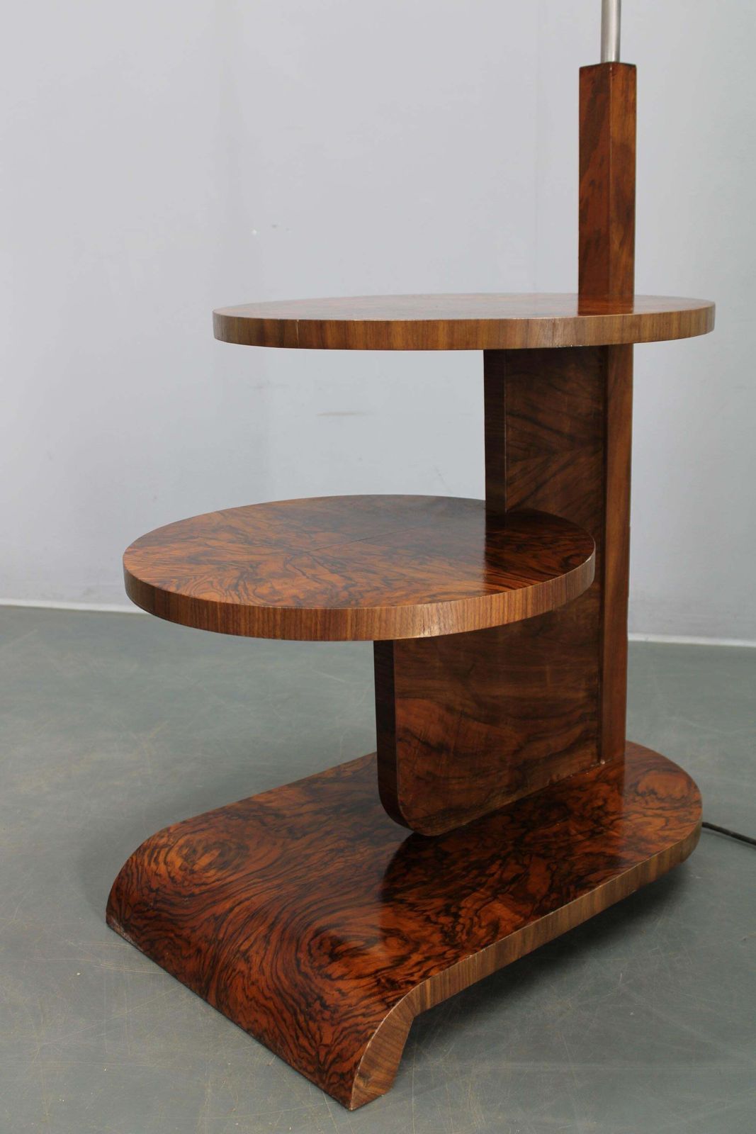 Art Deco Floor Lamp With Shelves, Czechoslovakia, 1930s photo vinterior