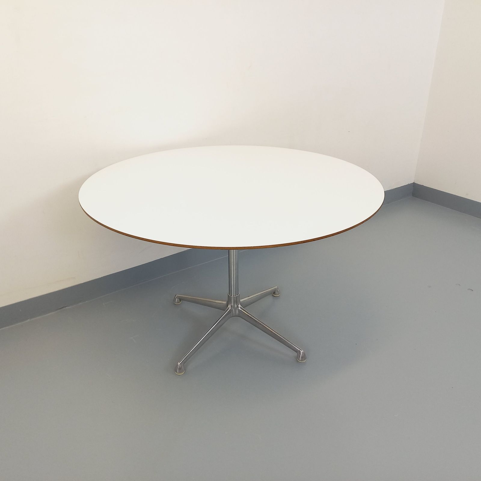 Eames Round Table For Vitra In White Melamine, Wood And Metal photo Furniture