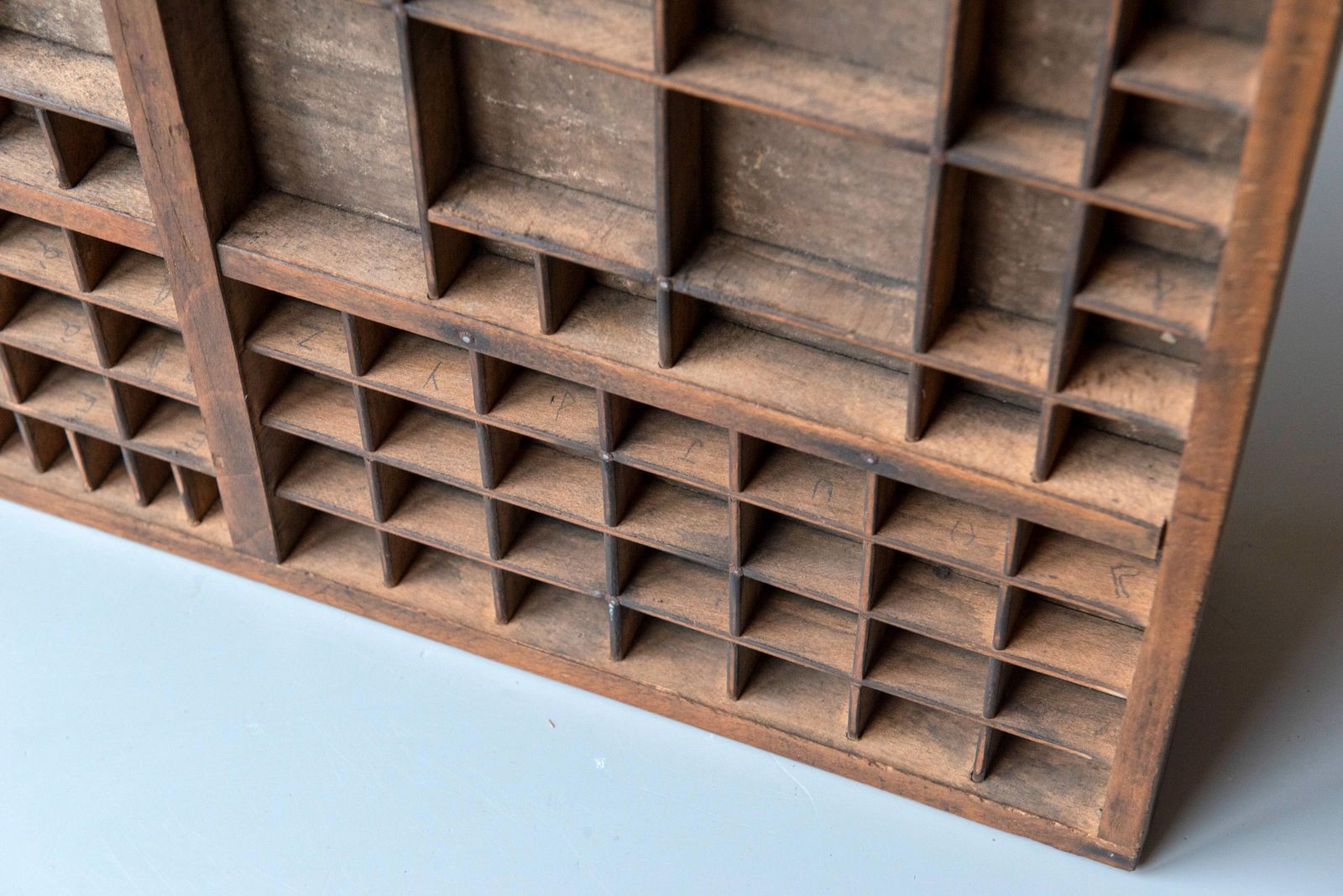 Antique French Letterpress Tray By Deberny & Peignot – Wooden Type Case With Metal Handle photo buy