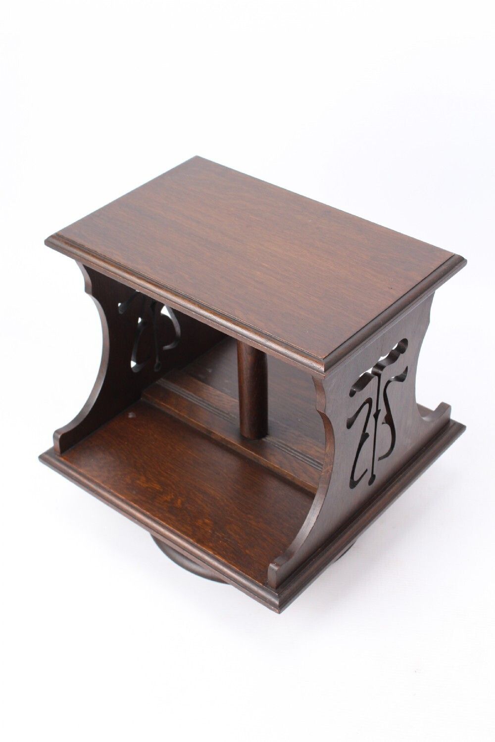 Small Edwardian Arts & Crafts Oak Table Top Revolving Bookcase photo 350.0