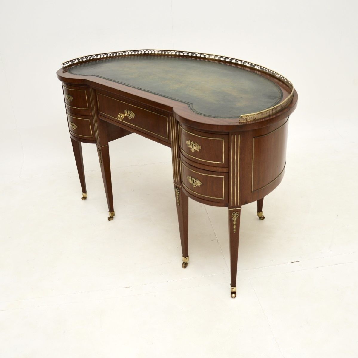Antique Mahogany Leather Top Austrian Empire Desk photo for sale