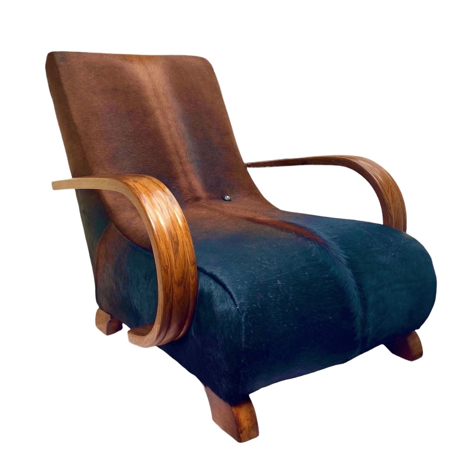 Art Deco Bentwood Armchair Chair Fully Restored And Upholstered In South American Cowhide photo furniture