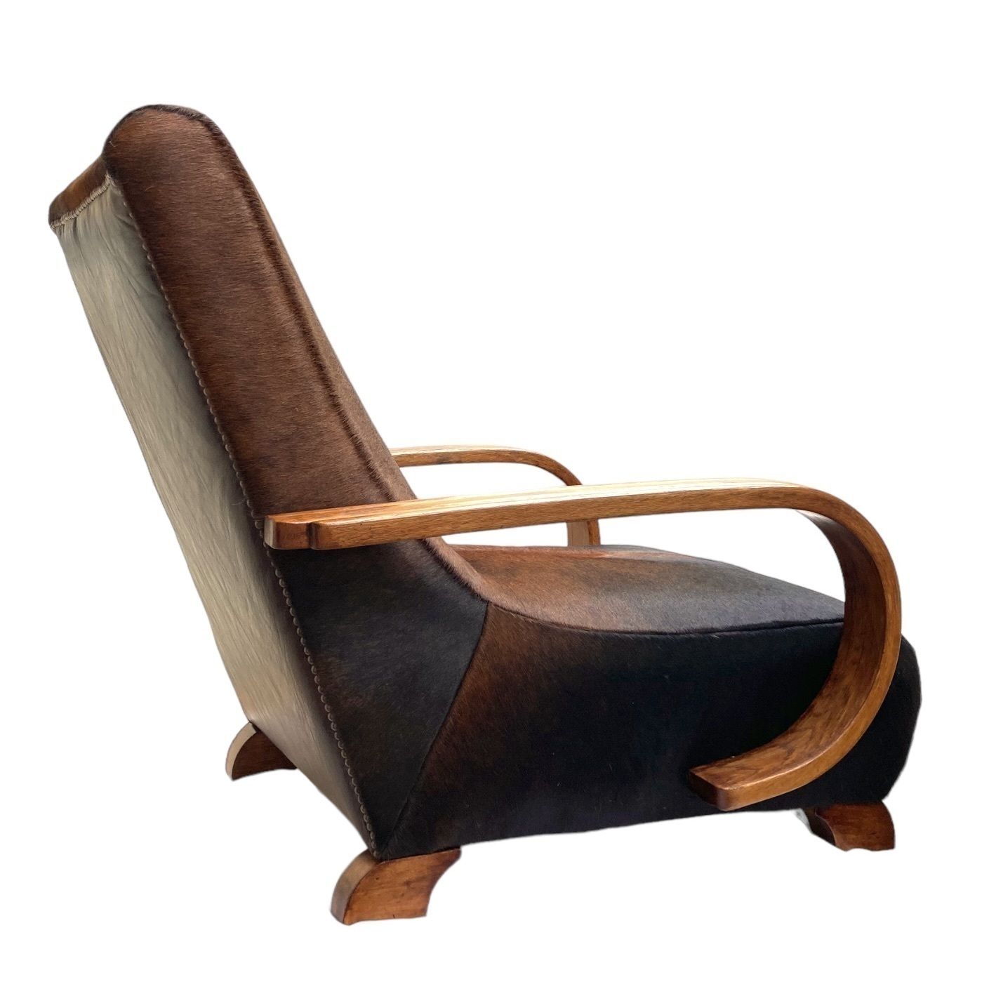 Art Deco Bentwood Armchair Chair Fully Restored And Upholstered In South American Cowhide photo Furniture
