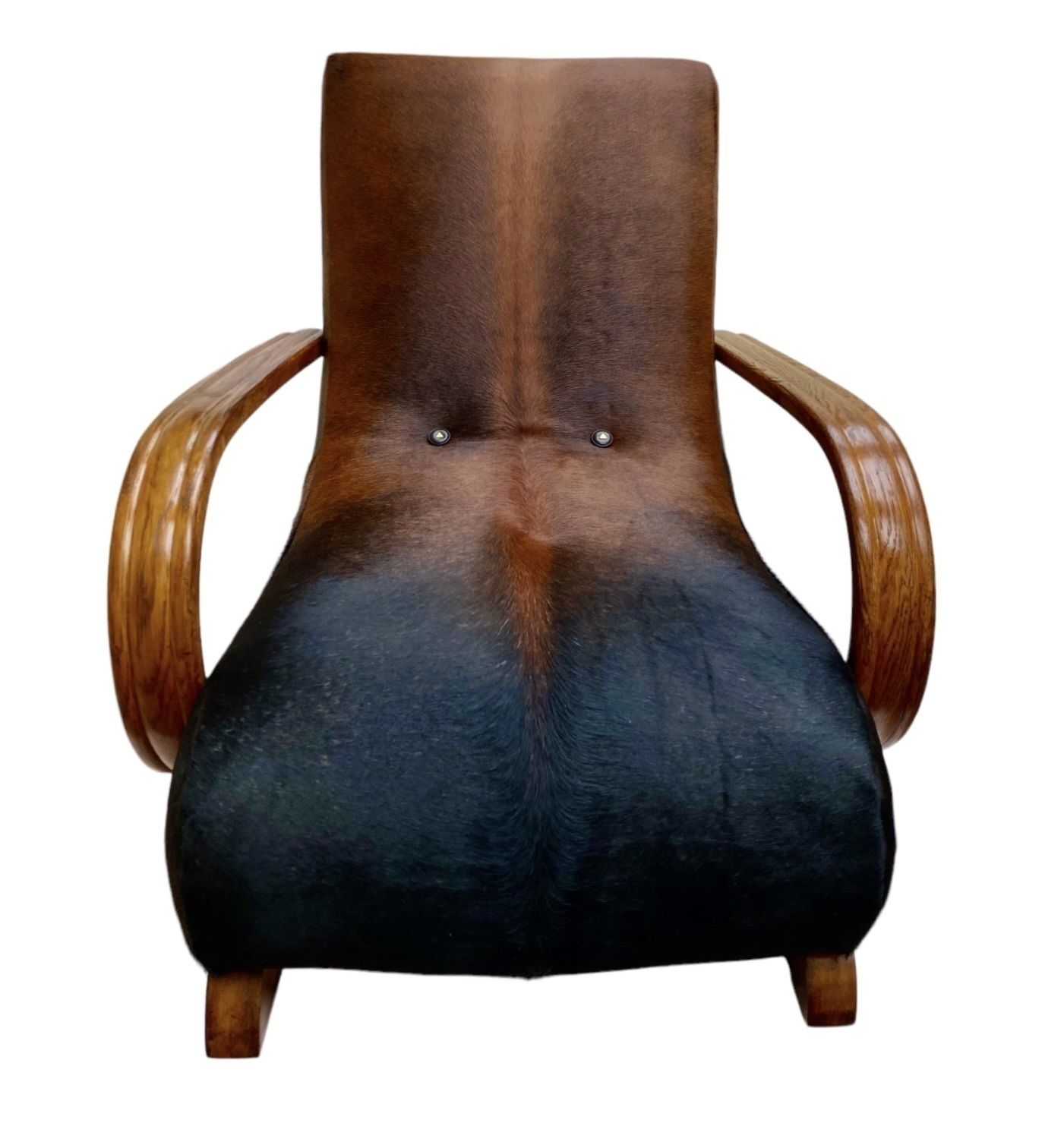 Art Deco Bentwood Armchair Chair Fully Restored And Upholstered In South American Cowhide photo 2250.0