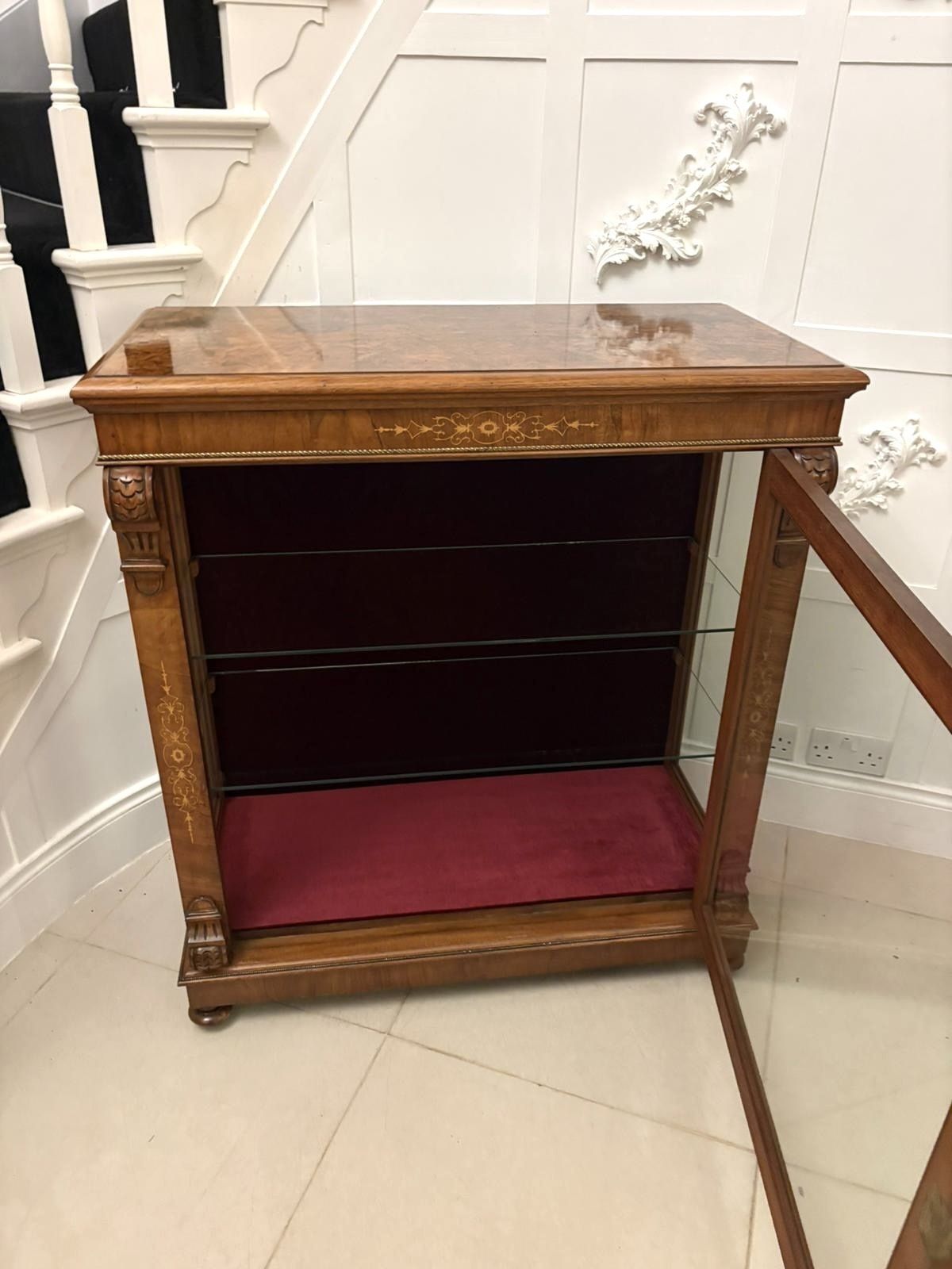 Attractive Antique Mid 19th Century Inlaid Mahogany Display Cabinet photo furniture