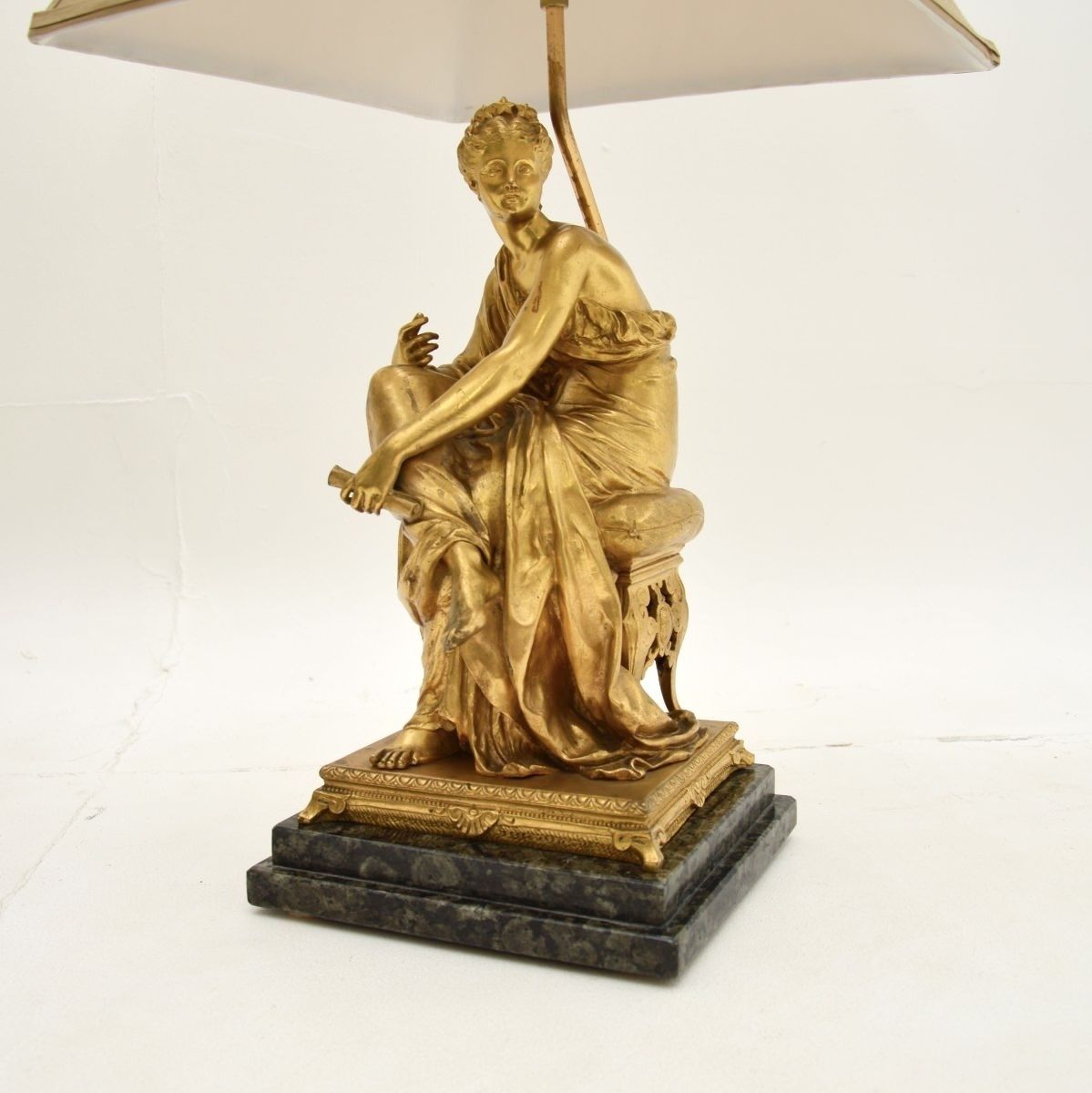 Pair Of Antique Victorian Gilt Bronze Table Lamps photo Lighting