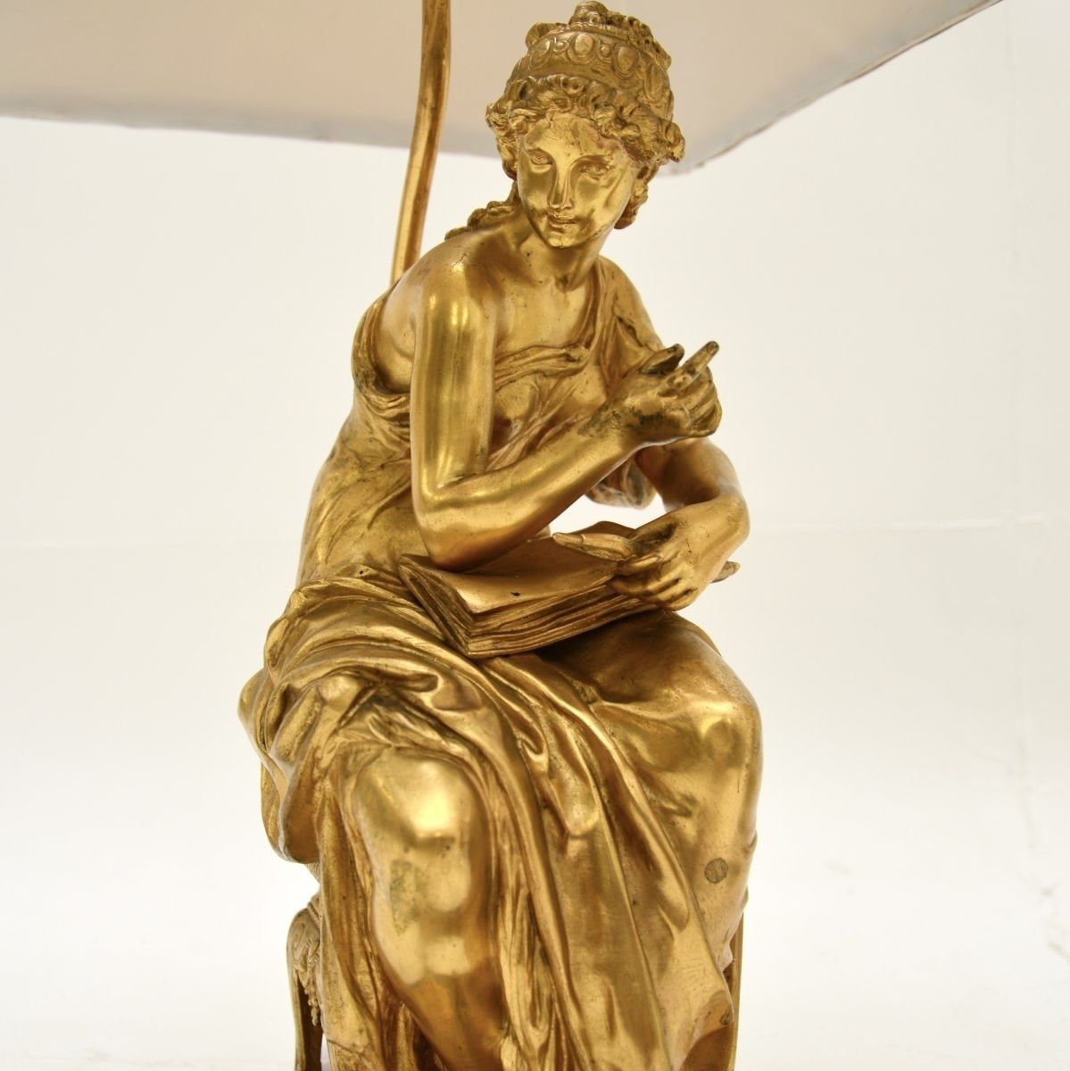 Pair Of Antique Victorian Gilt Bronze Table Lamps photo vinterior