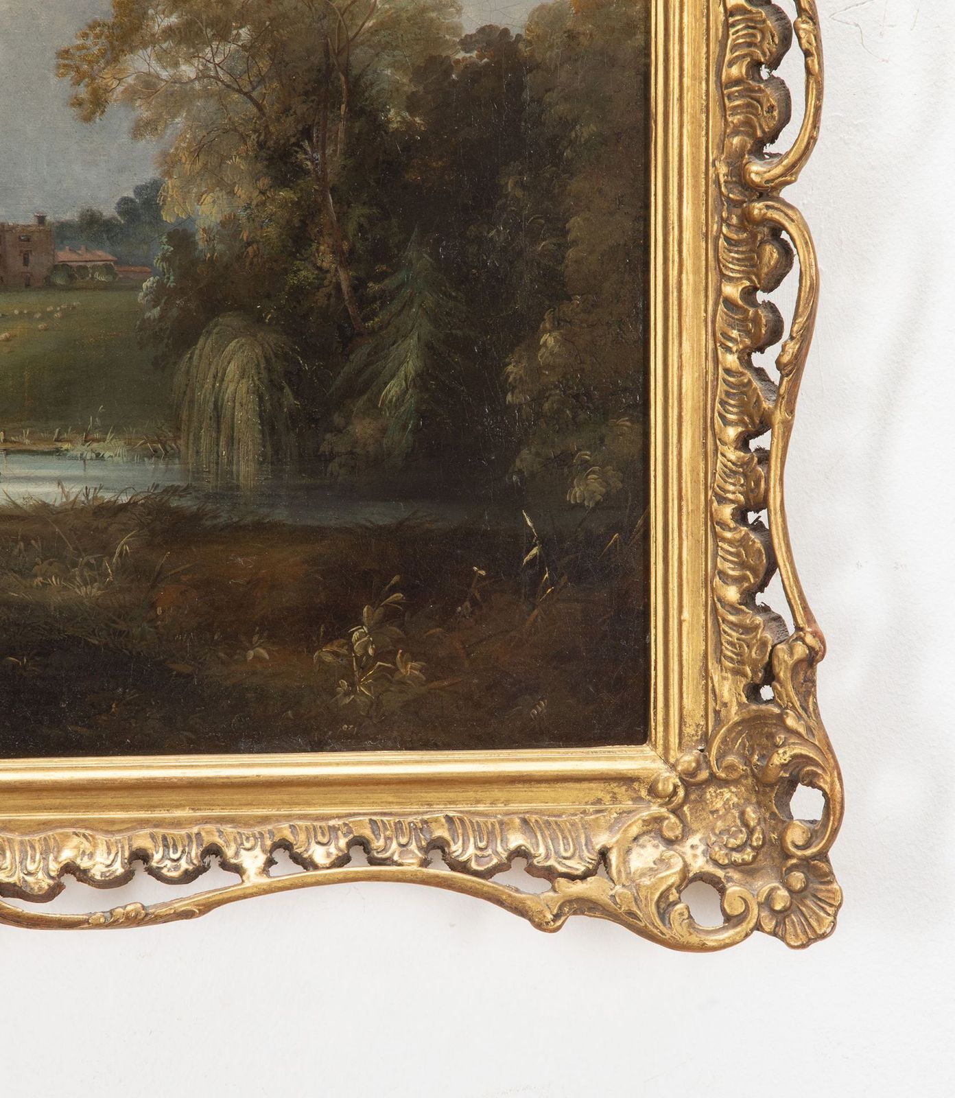 photo for sale 19th Century Country House Oil On Canvas