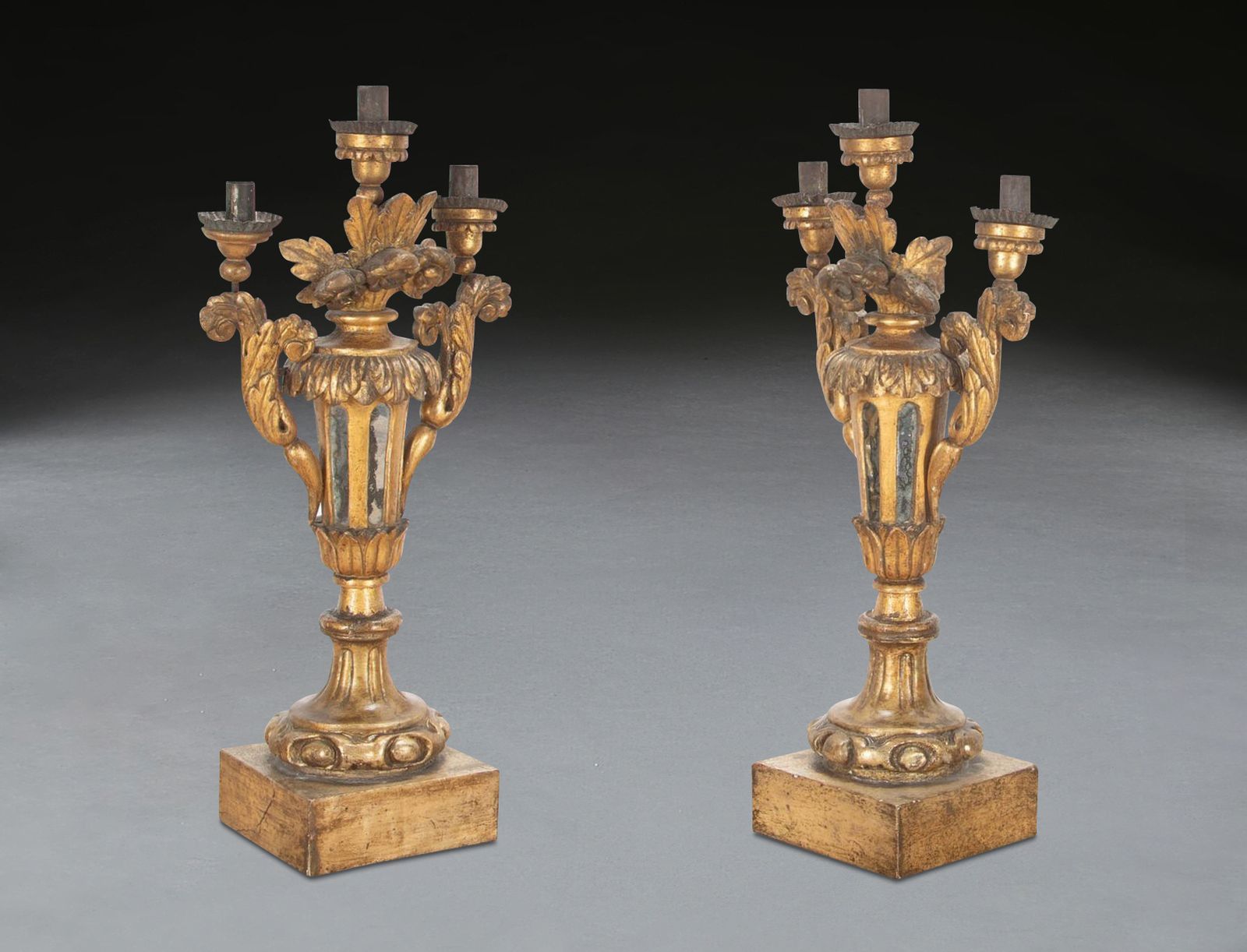 18th Century Pair Of Italian Giltwood Candelabra photo furniture