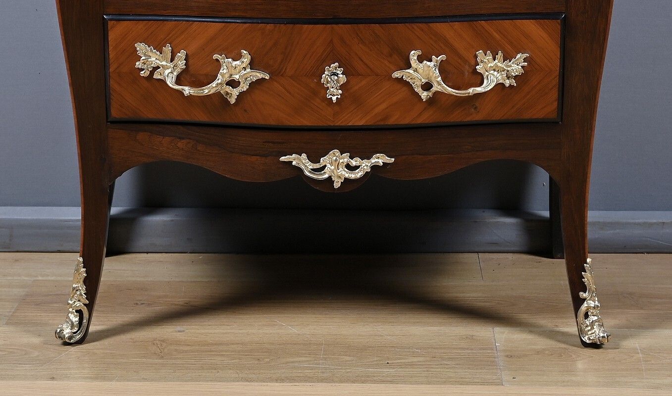 3440.0 Small Marquetry Commode, Louis XV Style – Mid 19th Century photo